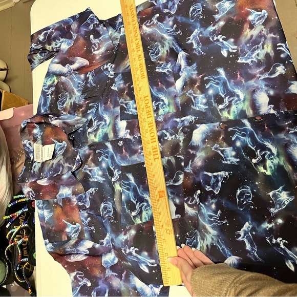 Torrid Wizarding World of Harry Potter Madison Button Front Blouse Blue 1 1X K - Picture 7 of 7